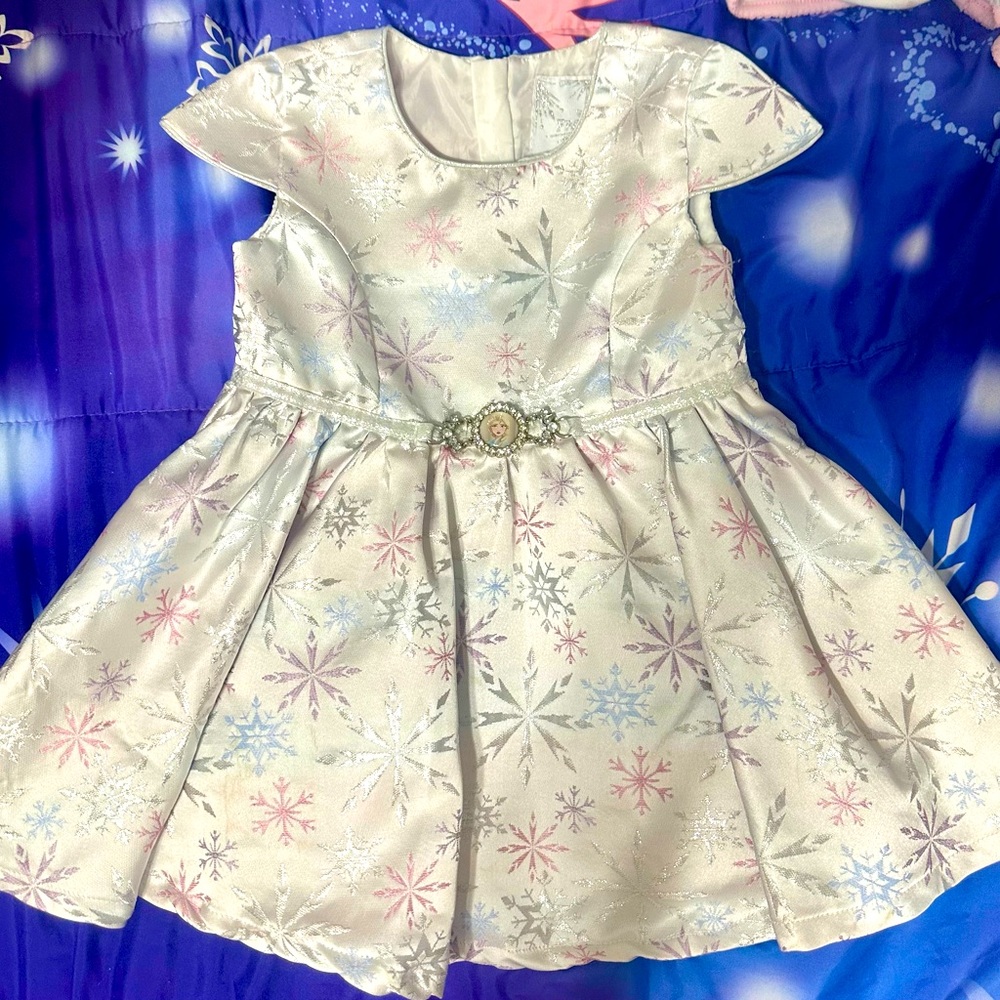 Disney’s Frozen Silver Snowflake Christmas Dress Size 3T
